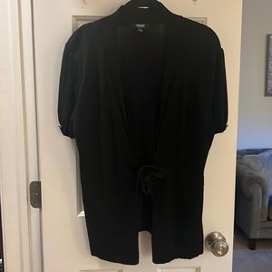 Premise Studio Short Sleeve Tie Front Sweater